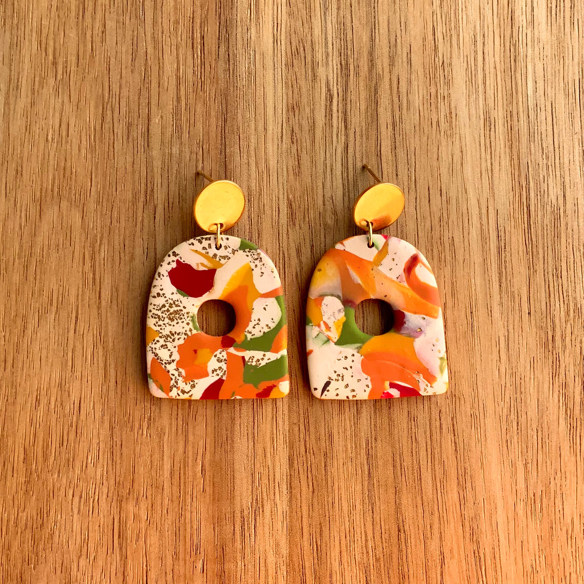 Fall Color Statement Arch Earrings
