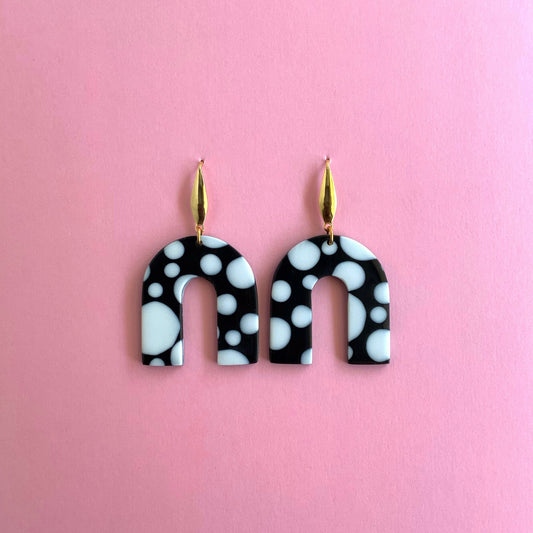 Polka Dot Arch Hook Earrings