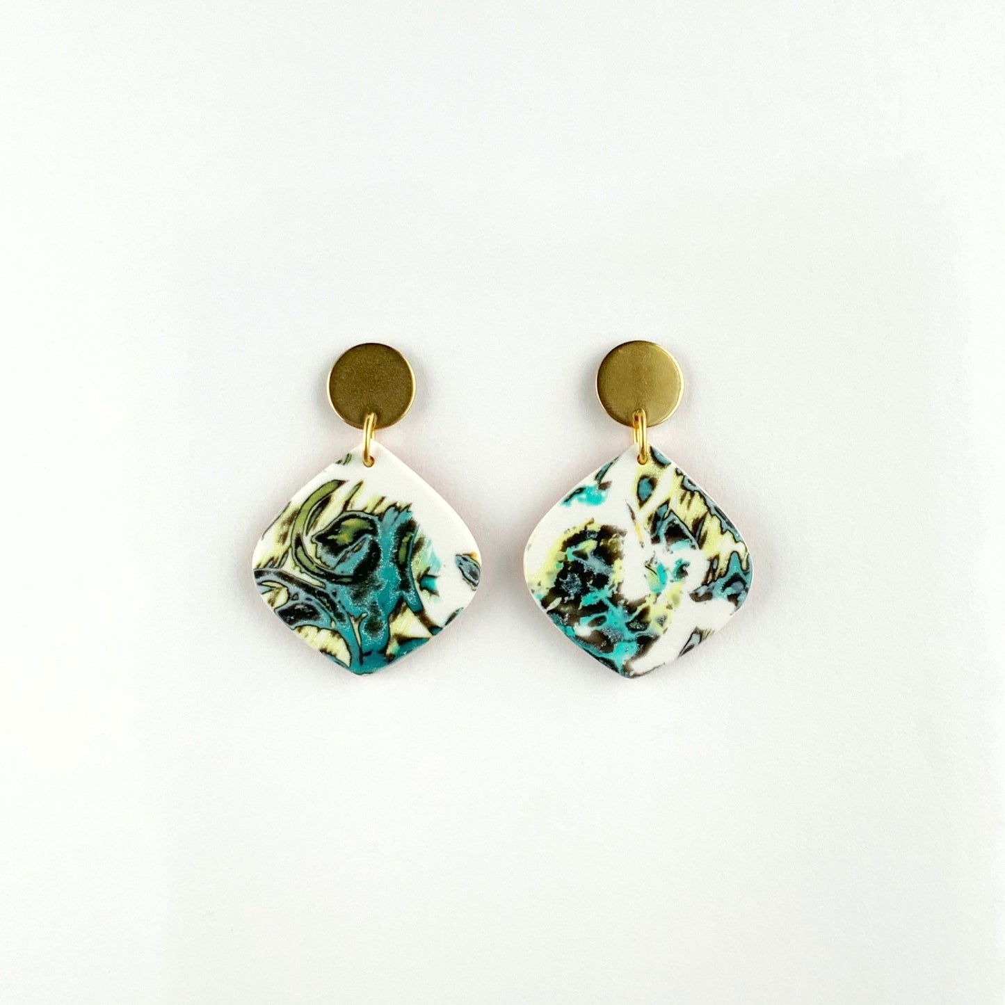 Diamond Earrings-Circle Brass Post