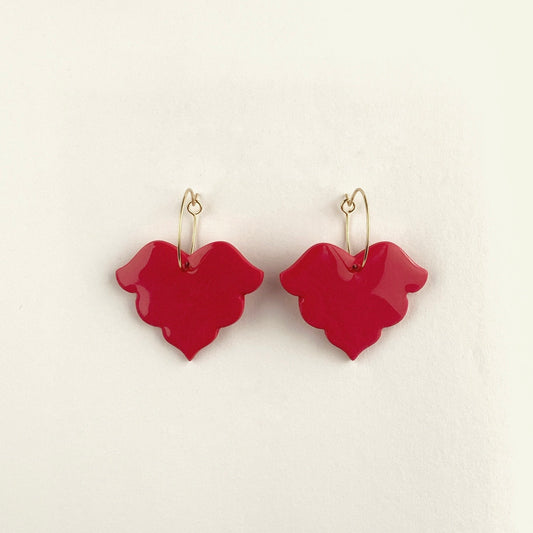 Cherry Leaf Hoop Earrings