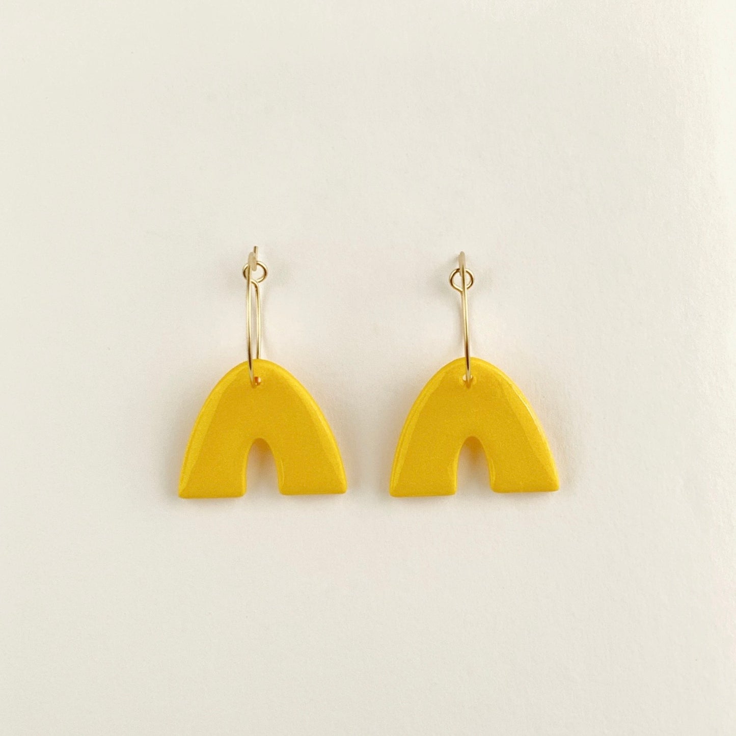 Yellow Arch Hoop Earrings