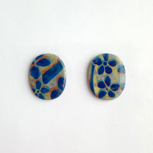 Big Oval Stud Earrings