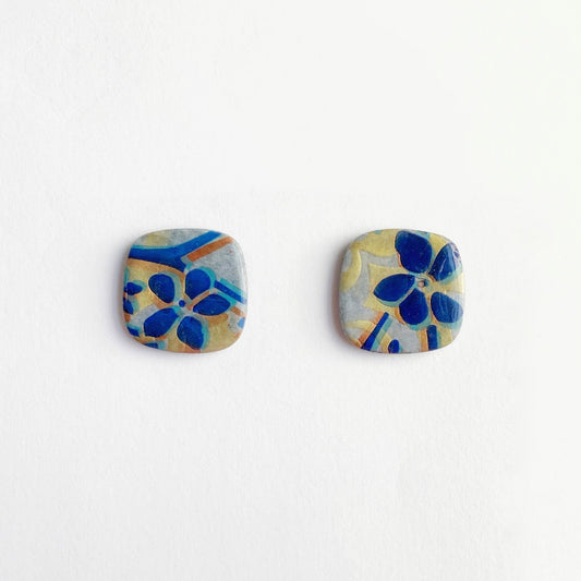 Organic Square Stud Earrings