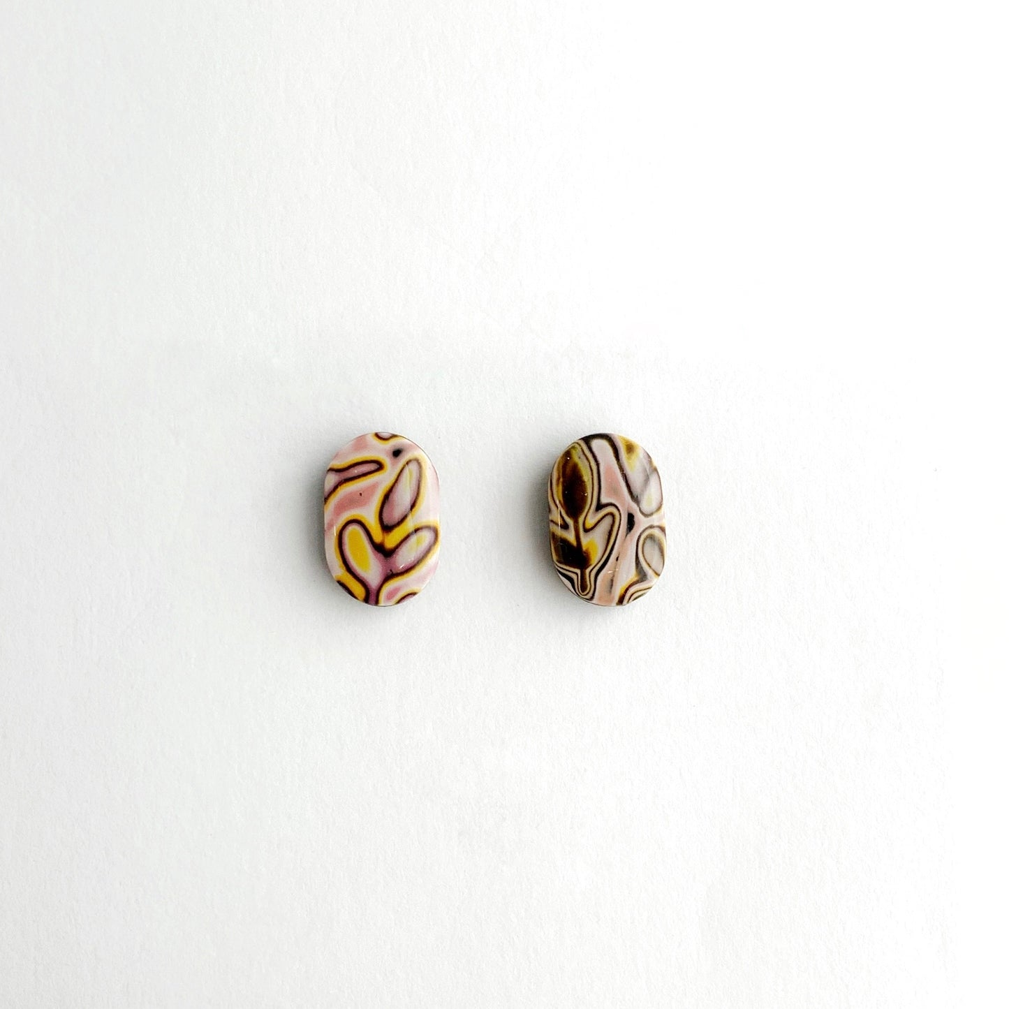 Mokume Gane Foliage Studs-Small Size