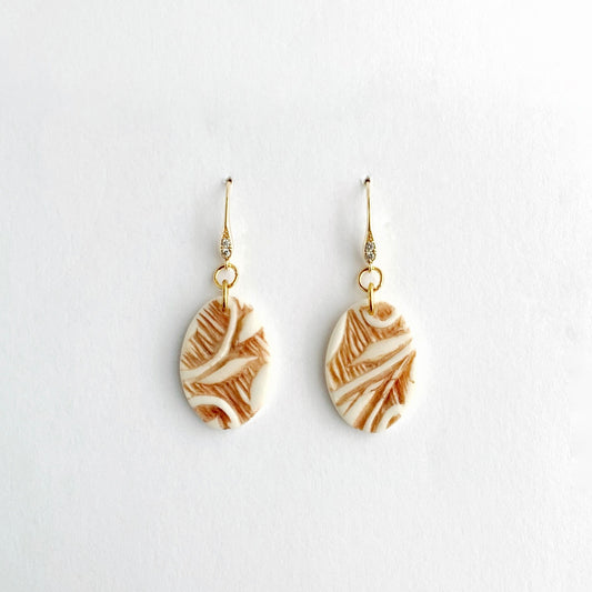 Brown Foliage Hook Earrings