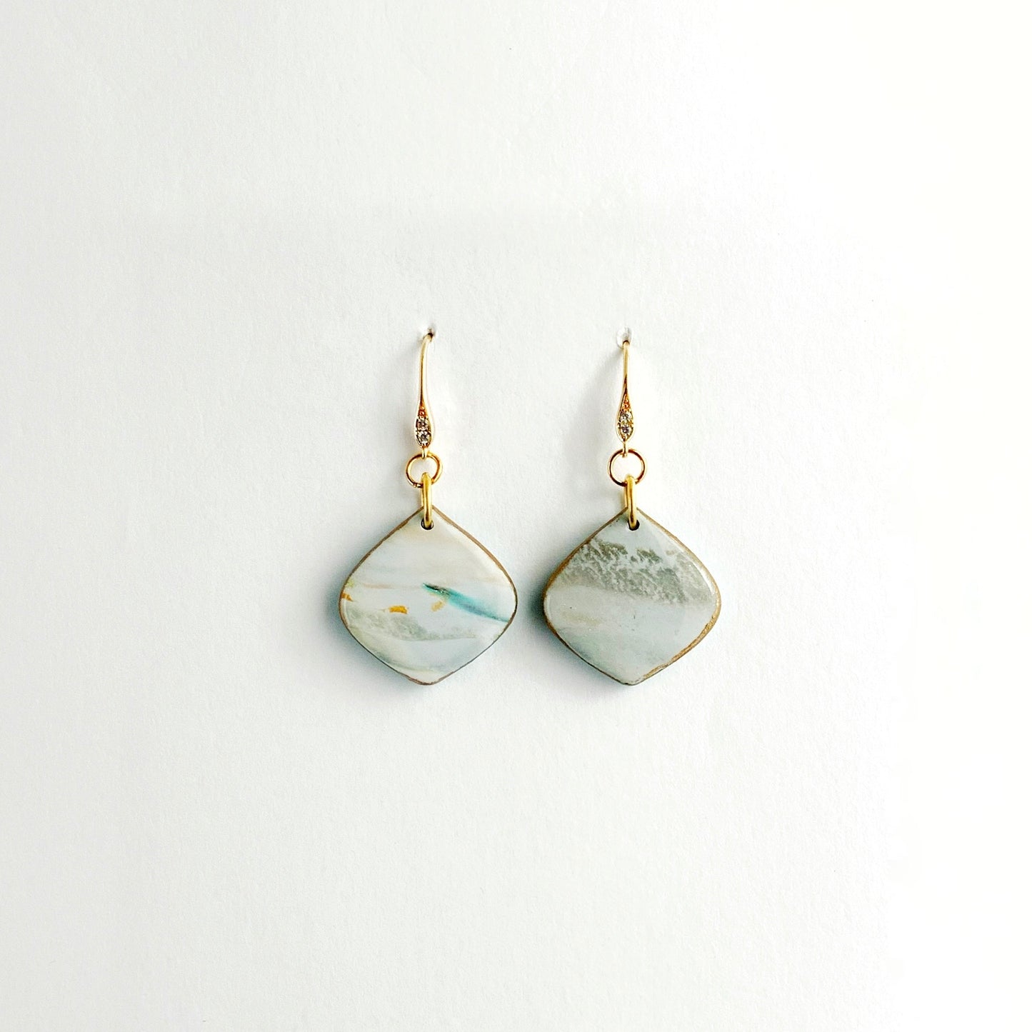 Marbled Diamond Hook Earrings