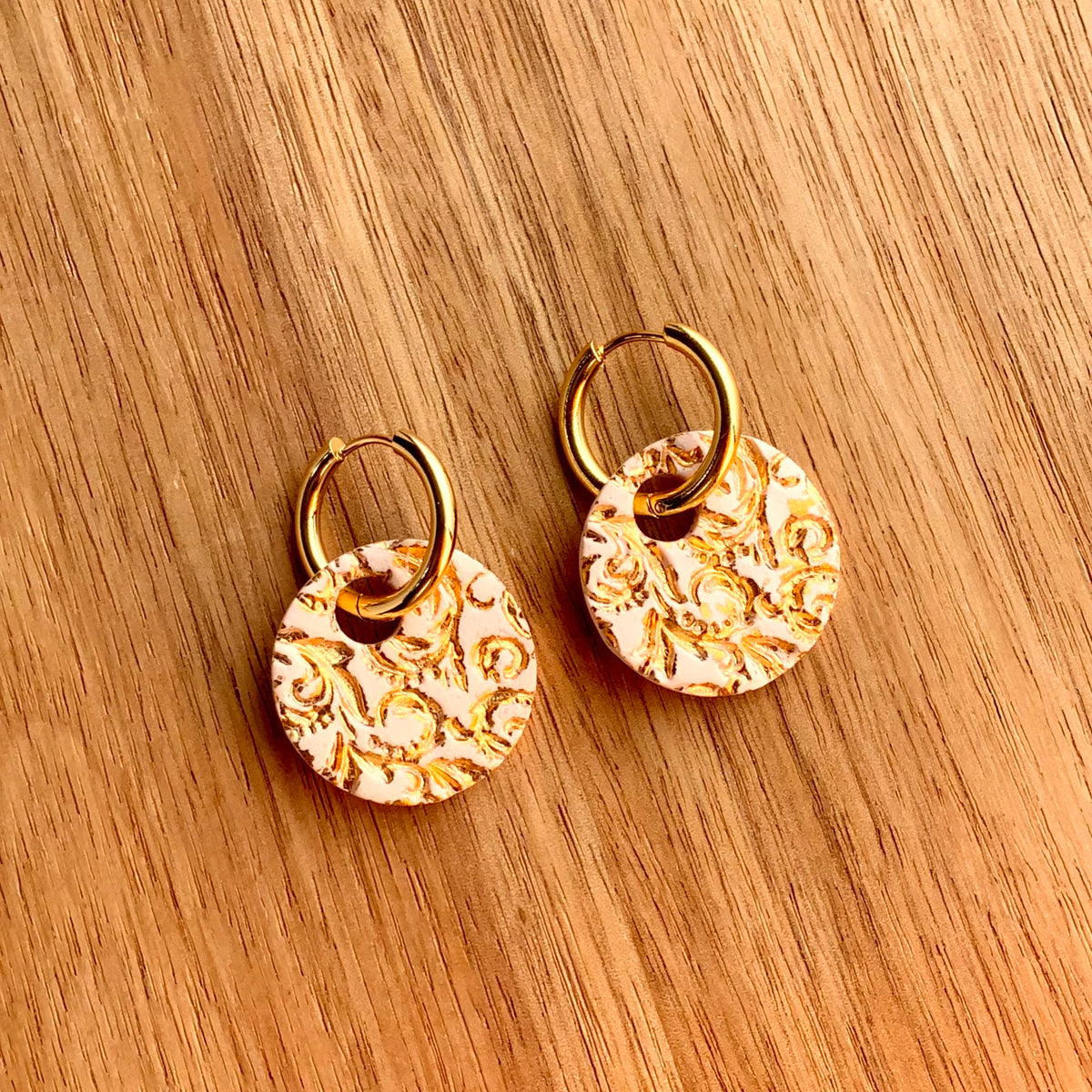 Fall Gold Leaf & Huggie Hoops Earrings