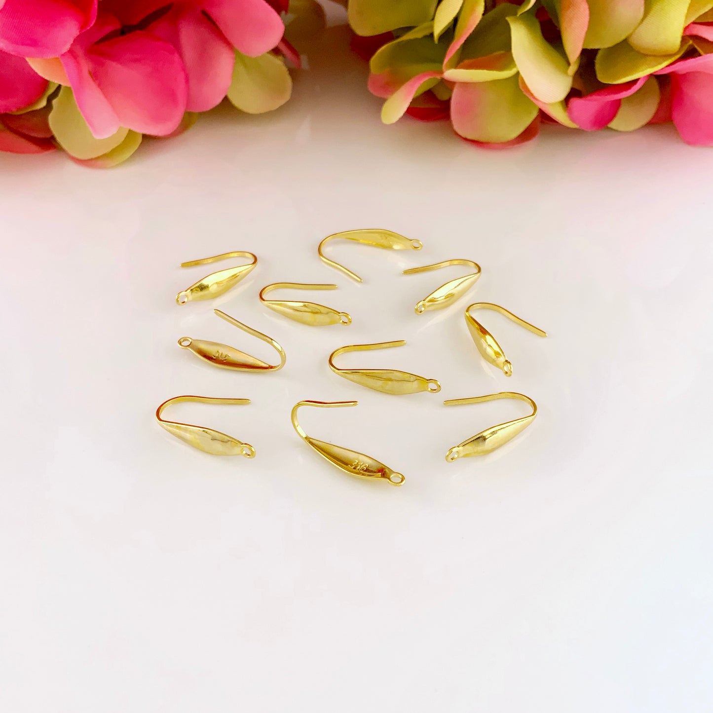 316 Stainless Steel Earring Hooks 18K Gold Plated – Gold, Silver, Rose Gold, 10pcs