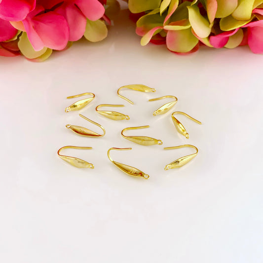316 Stainless Steel Earring Hooks 18K Gold Plated – Gold, Silver, Rose Gold, 10pcs