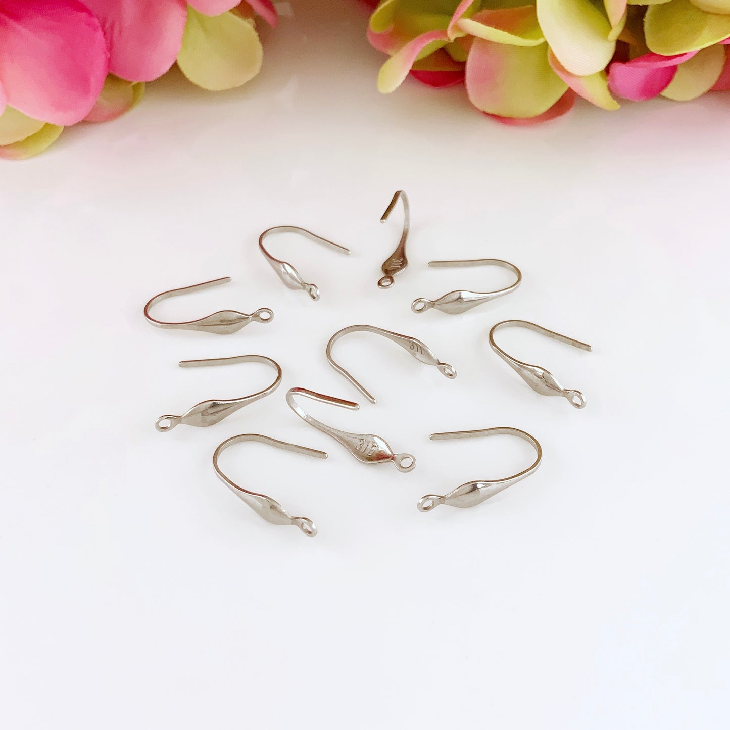316 Stainless Steel Earring Hooks, Tarnish Resistant pack of 10pcs