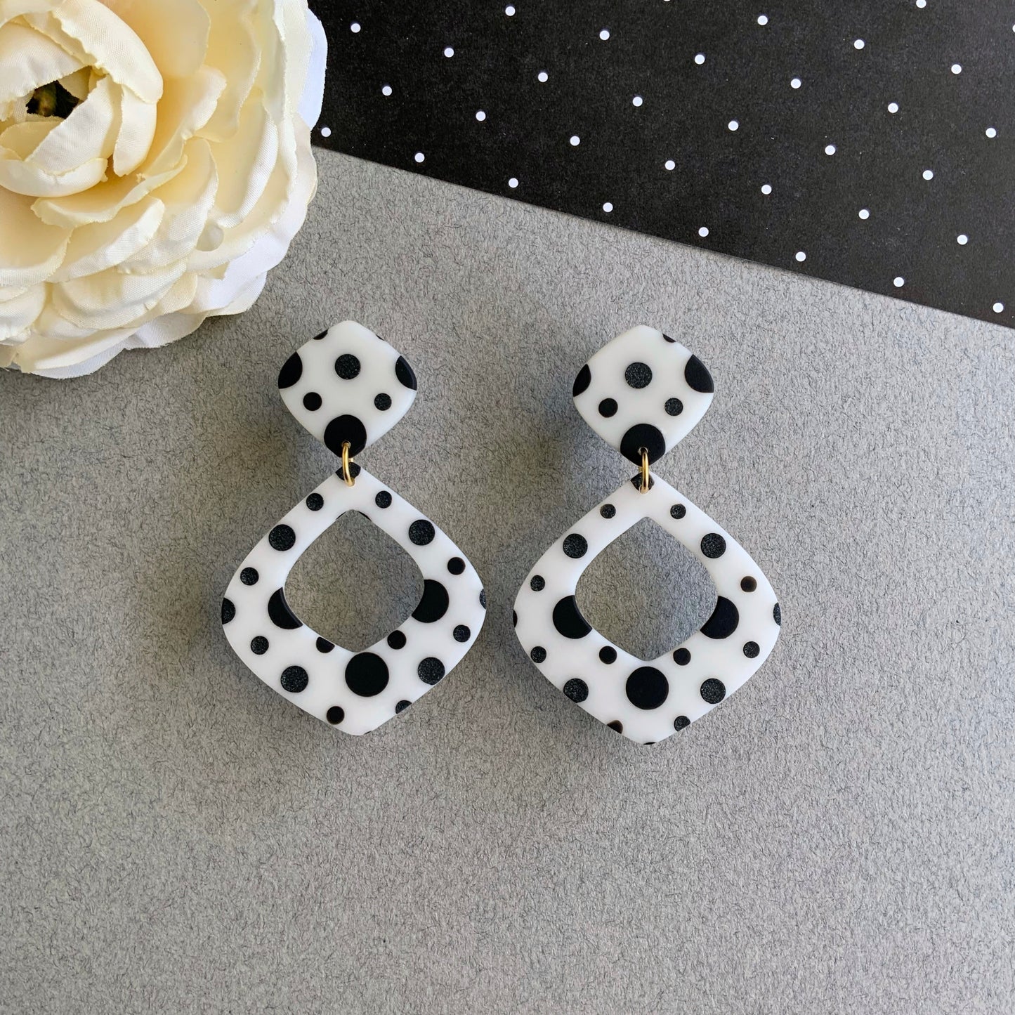 Polka Dot Dangle Earrings-Morocco Style