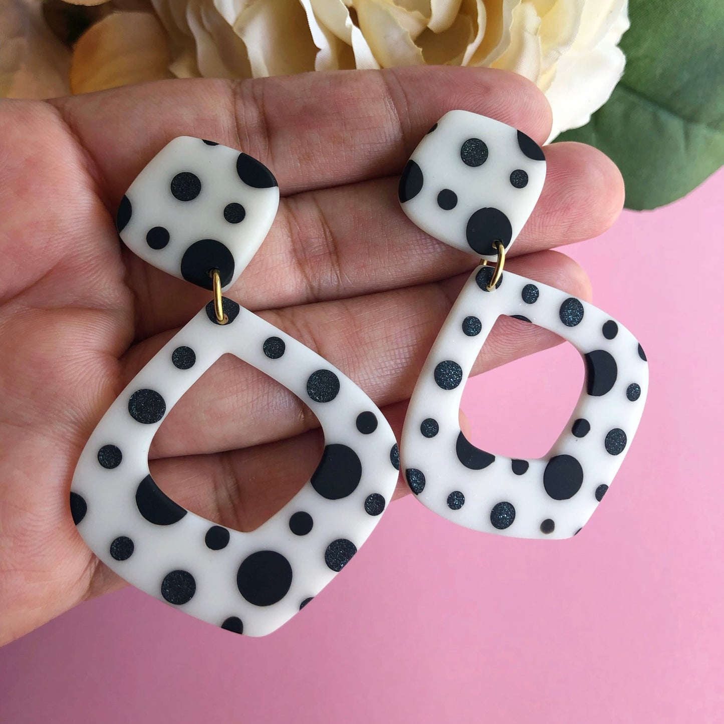 Polka Dot Dangle Earrings-Morocco Style