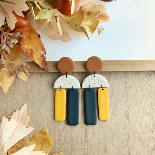 Dangle Earrings: Circles, Semi-Circles & Bars