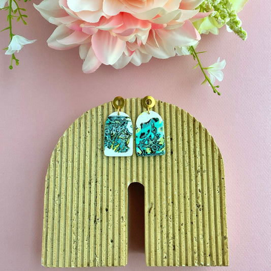 Arch Earrings-Donut Brass Post