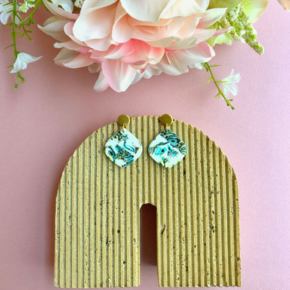 Diamond Earrings-Circle Brass Post