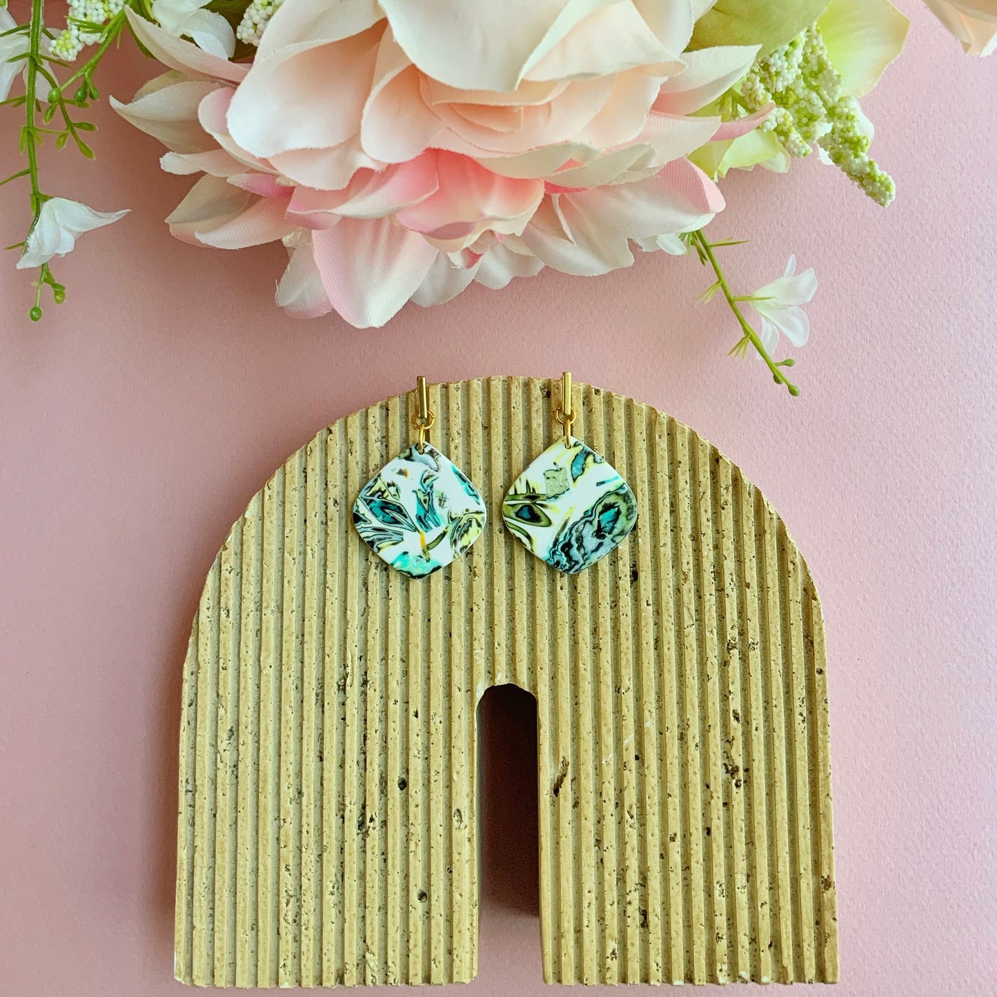 Diamond Earrings-Bar Brass Post