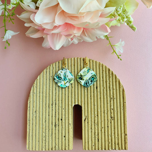 Diamond Earrings-Bar Brass Post