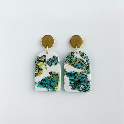 Arch Earrings-Circle Brass Post