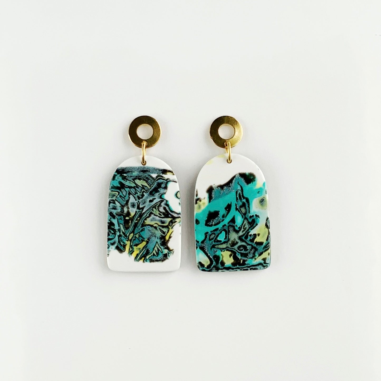 Arch Earrings-Donut Brass Post