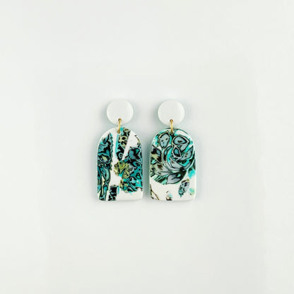 Arch Earrings-White Clay Post