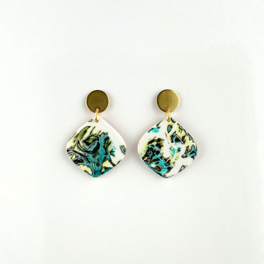 Diamond Earrings-Circle Brass Post