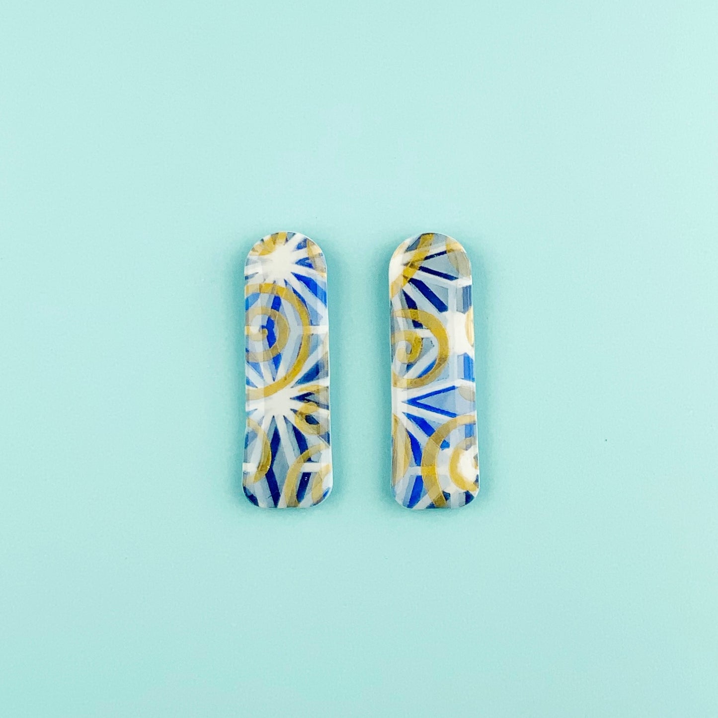 Long Bar Stud Earrings