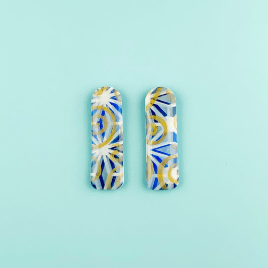 Long Bar Stud Earrings