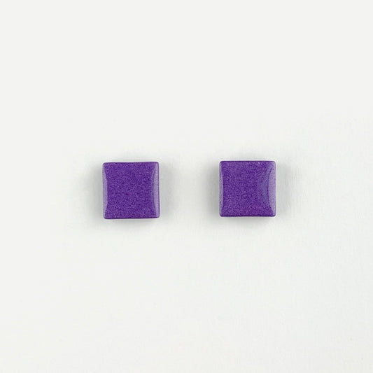 Purple Square Studs-Small Size