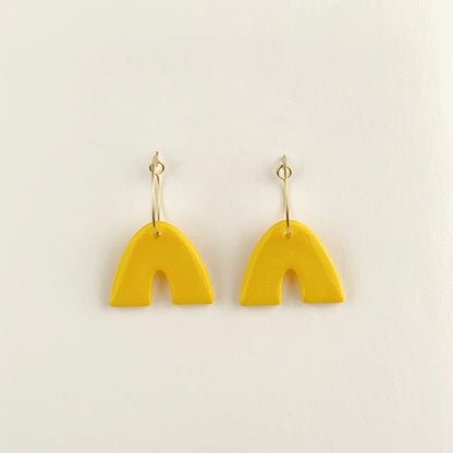 Yellow Arch Hoop Earrings