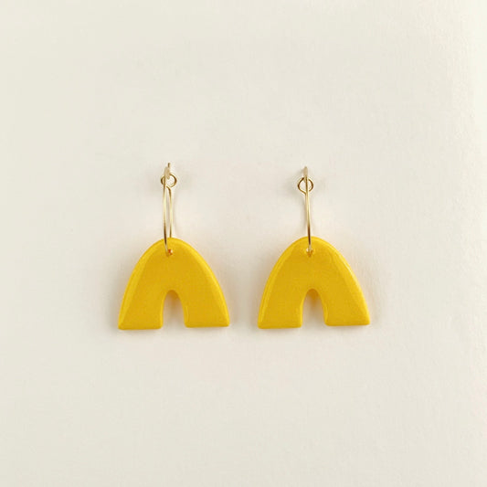 Yellow Arch Hoop Earrings