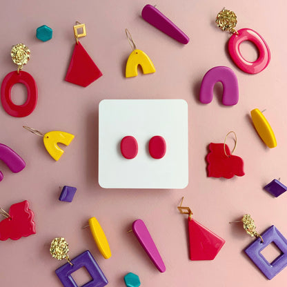 Cherry Oval Studs-Small Size