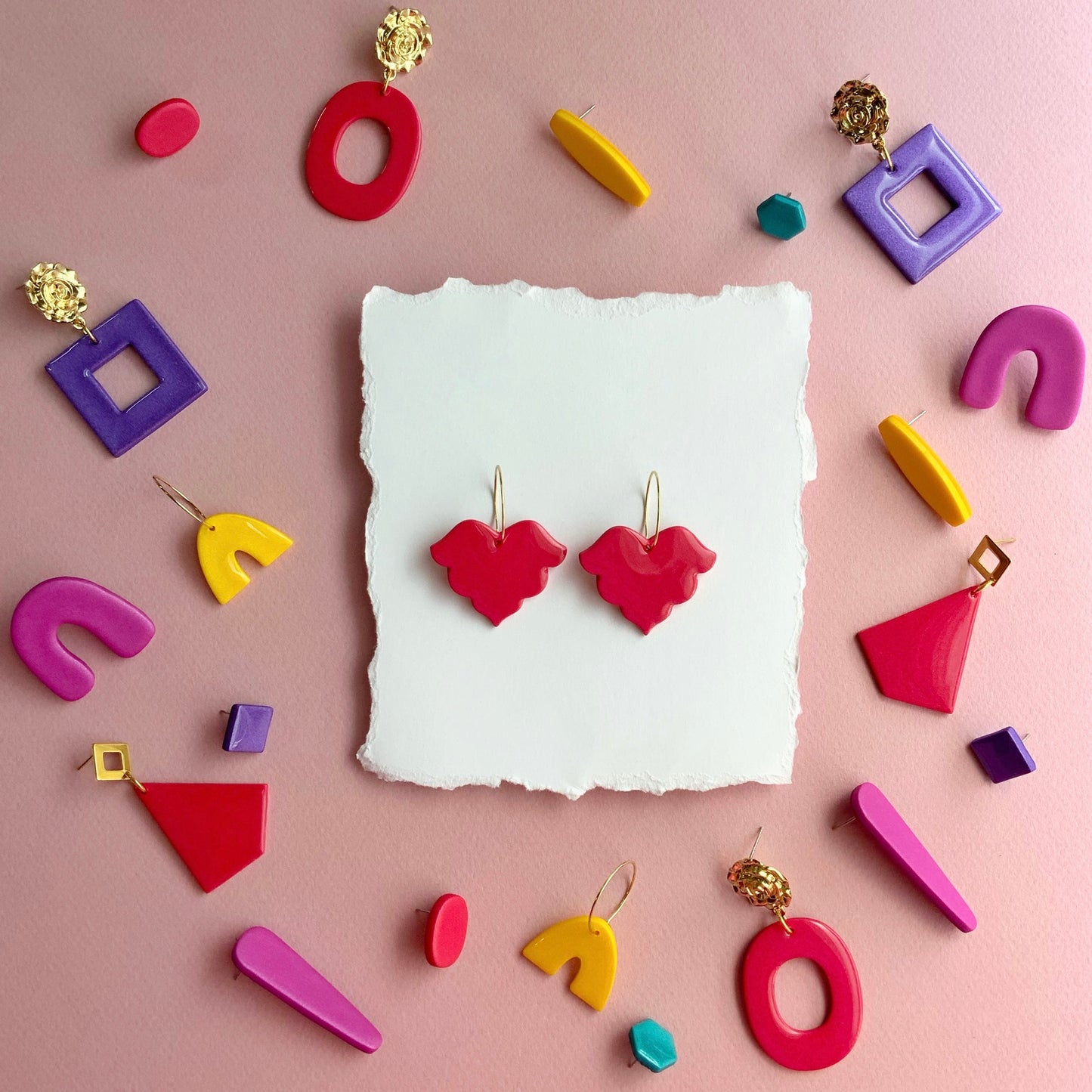 Cherry Leaf Hoop Earrings