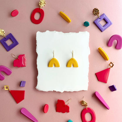 Yellow Arch Hoop Earrings