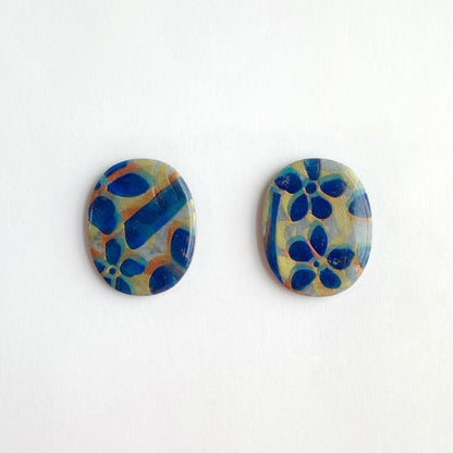 Big Oval Stud Earrings