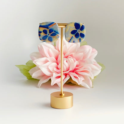 Organic Square Stud Earrings