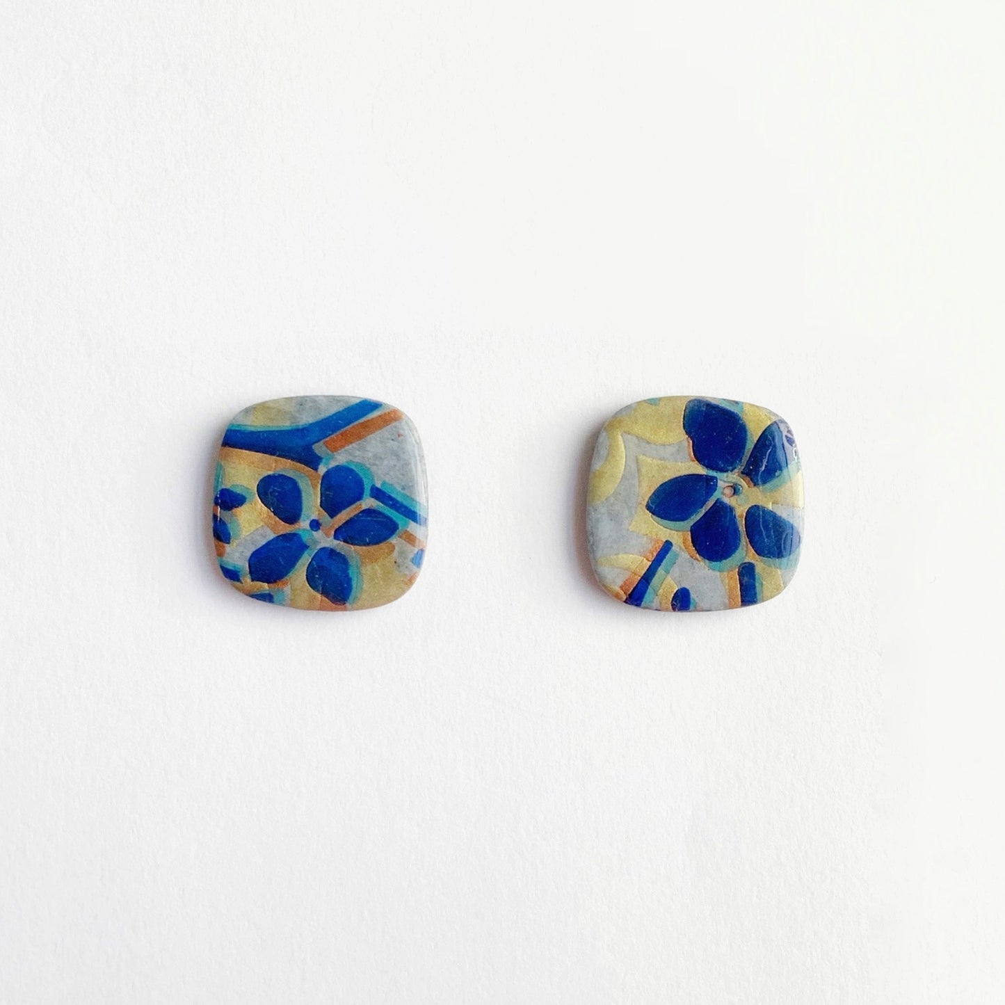Organic Square Stud Earrings