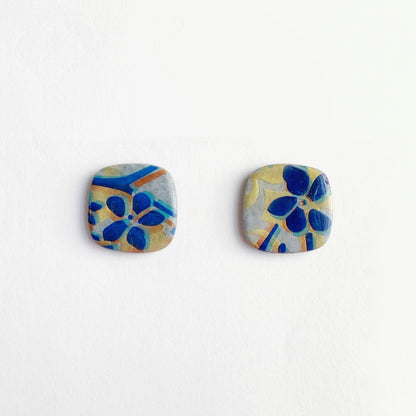 Organic Square Stud Earrings