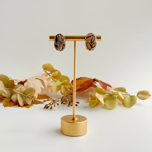 Mokume Gane Foliage Studs-Small Size