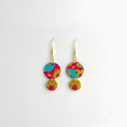 Colorful Circle Earrings with Hooks