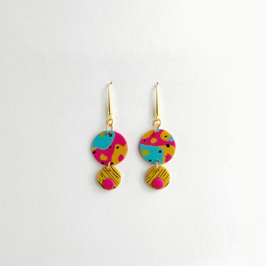 Colorful Circle Earrings with Hooks