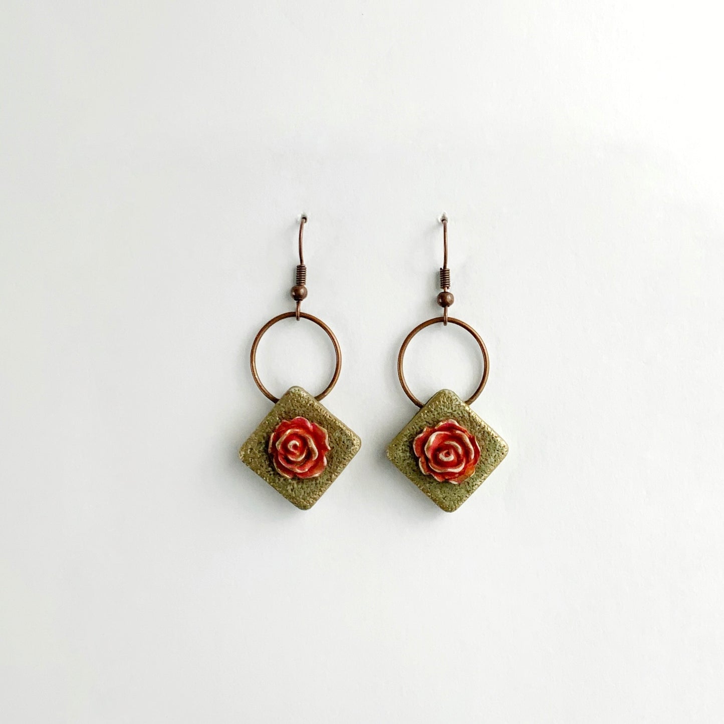 Vintage Roses Hook Earrings
