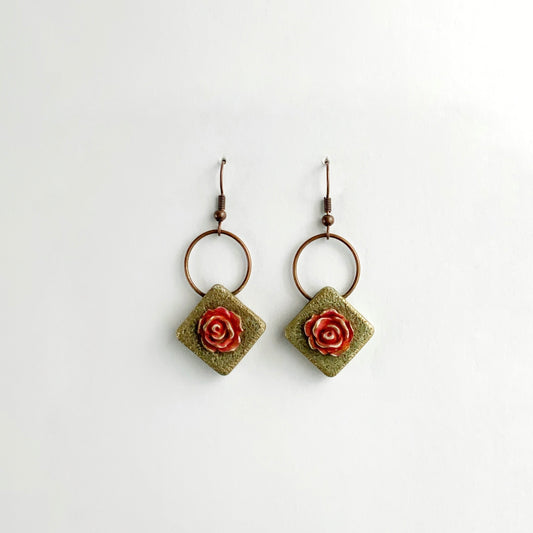 Vintage Roses Hook Earrings