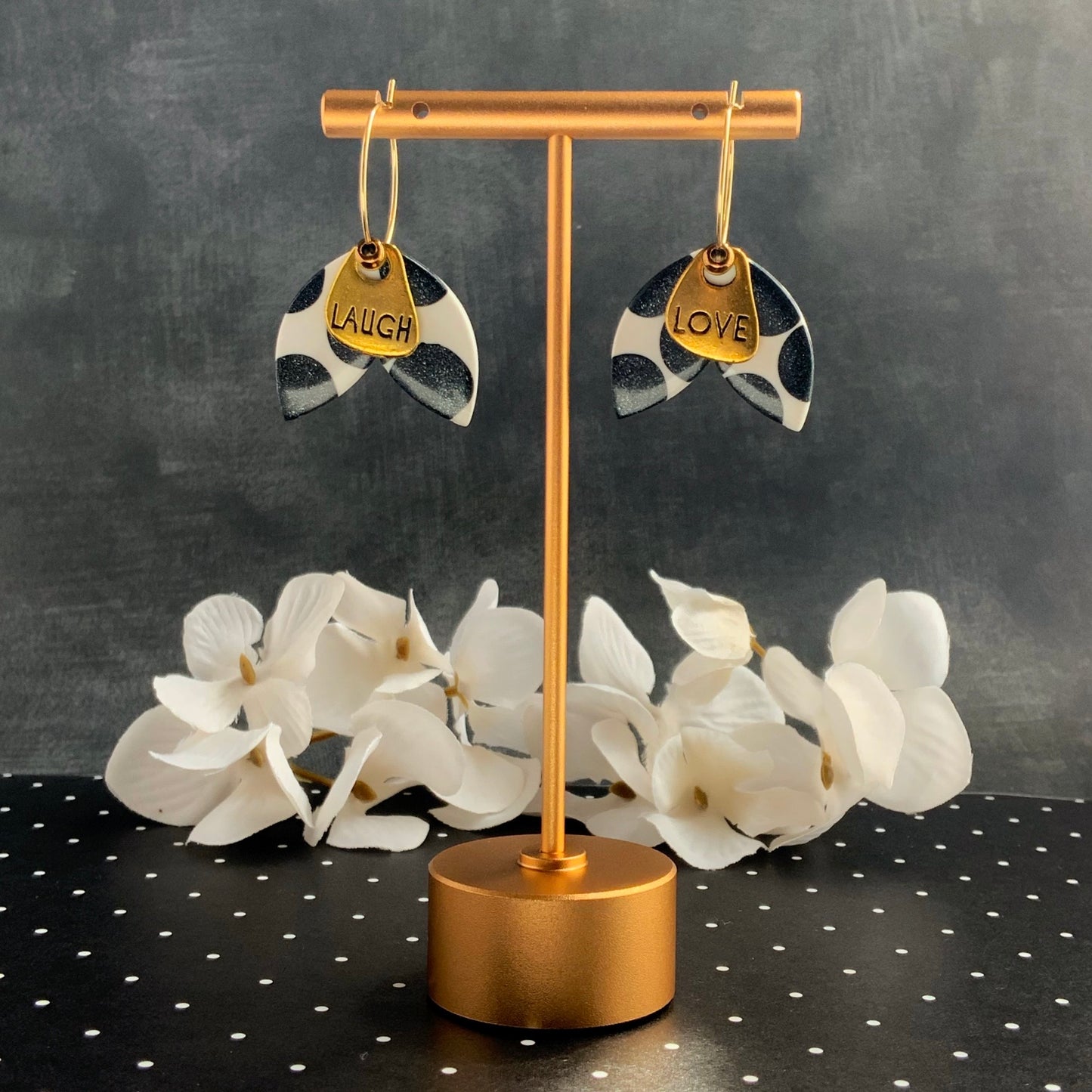 Charms & Polka Dots Hoop Earrings