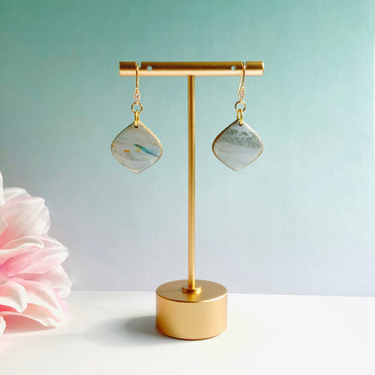 Marbled Diamond Hook Earrings