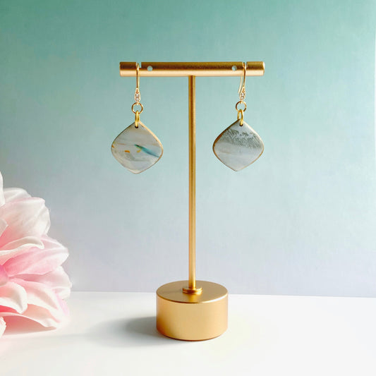 Marbled Diamond Hook Earrings
