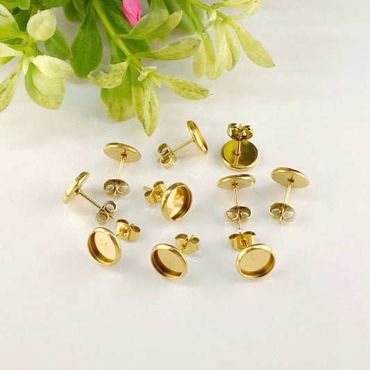 Stud Bezel – 8mm Inner Diameter (Sold As a Pair)