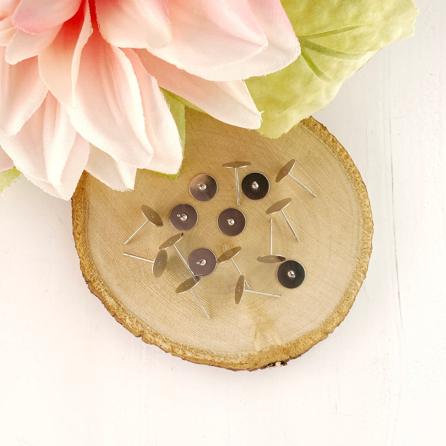 Stainless Steel Flat Pad Earring Posts | Jewelry Findings