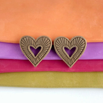 Hummingbird Hearts Stud Earrings – Handmade Polymer Clay Earrings | Small Colorful Lightweight Everyday Studs