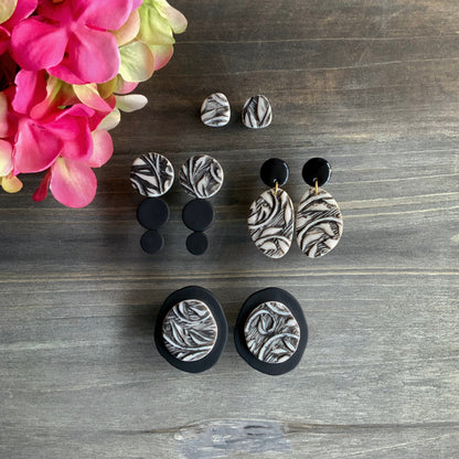 Ada: Textured Pebble Dangle Earrings