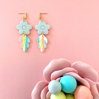 Colorful Flower Dangle Earrings